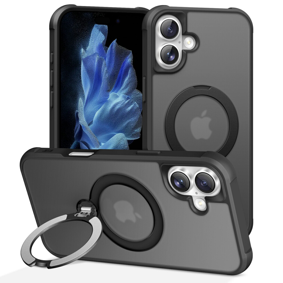 (Iphone 17, ) For Iphone 17 Case Compatible With Magsafe Kickstand Tpu Pc Shockproof Phone Back Cover Black 6914282067016