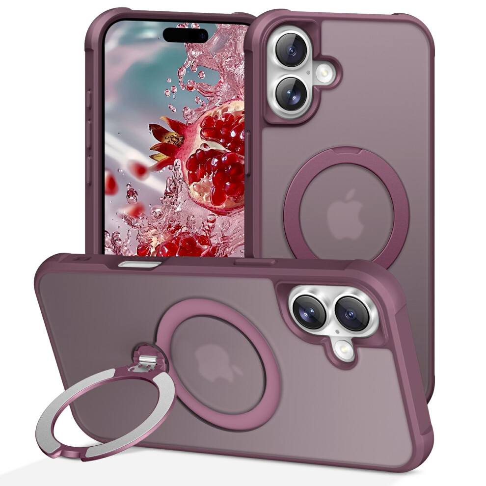 (Iphone 17, Wine ) For Iphone 17 Case Compatible With Magsafe Kickstand Tpu Pc Shockproof Phone Back Cover Red 6914283276882