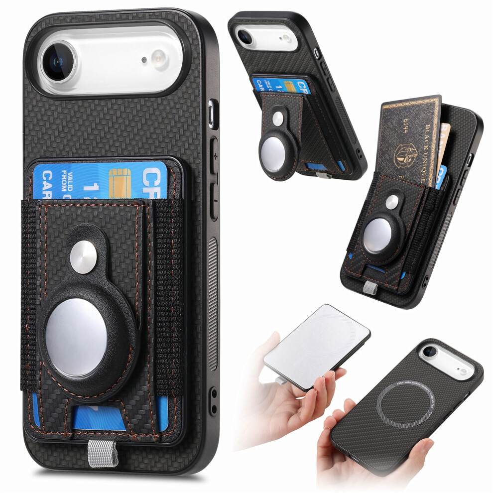 (Iphone Air, ) For Iphone Air Detachable Case Compatible With Magsafe With Airtag Holder Card Holder Kickstand Black 6914283090907