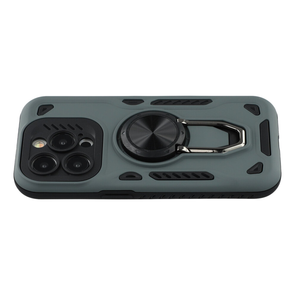 (Iphone 15 Pro Max, ) For Iphone 15 Pro Max Case With Kickstand Shockproof Tpu+Pc Phone Back Cover Grey 6914286531193