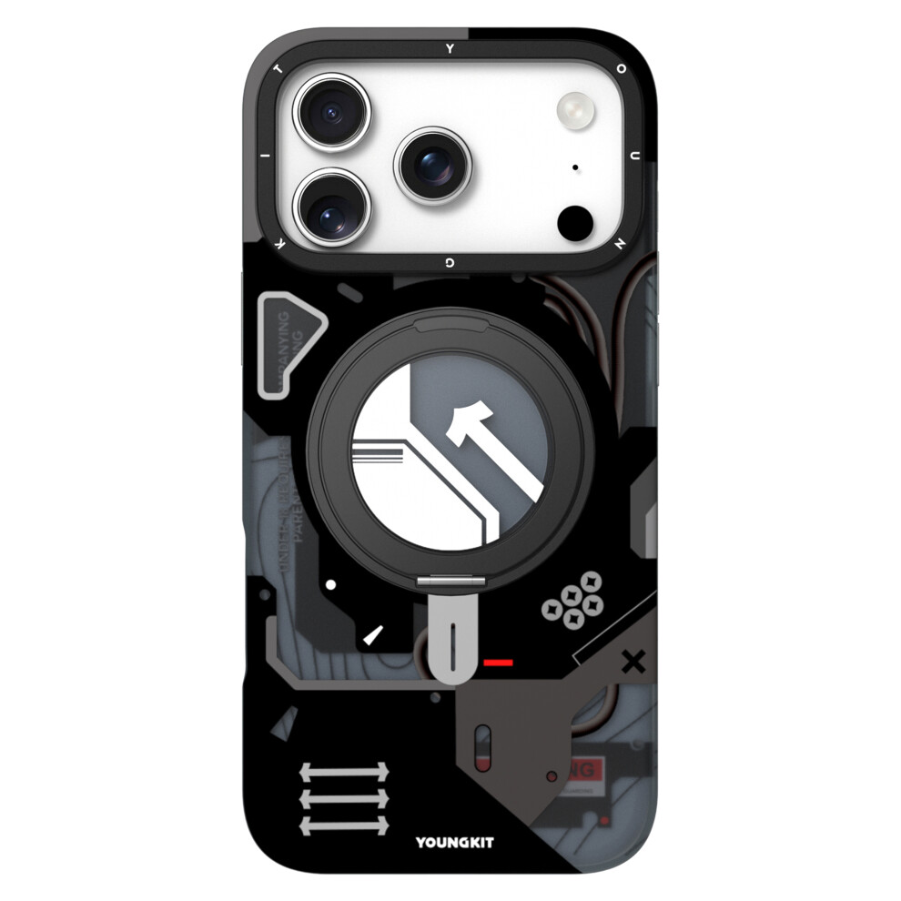 (Iphone 17 Pro, ) Youngkit For Iphone 17 Pro Magnetic Case Rotating Kickstand Imd Tpu Phone Cover Black 6914289986877