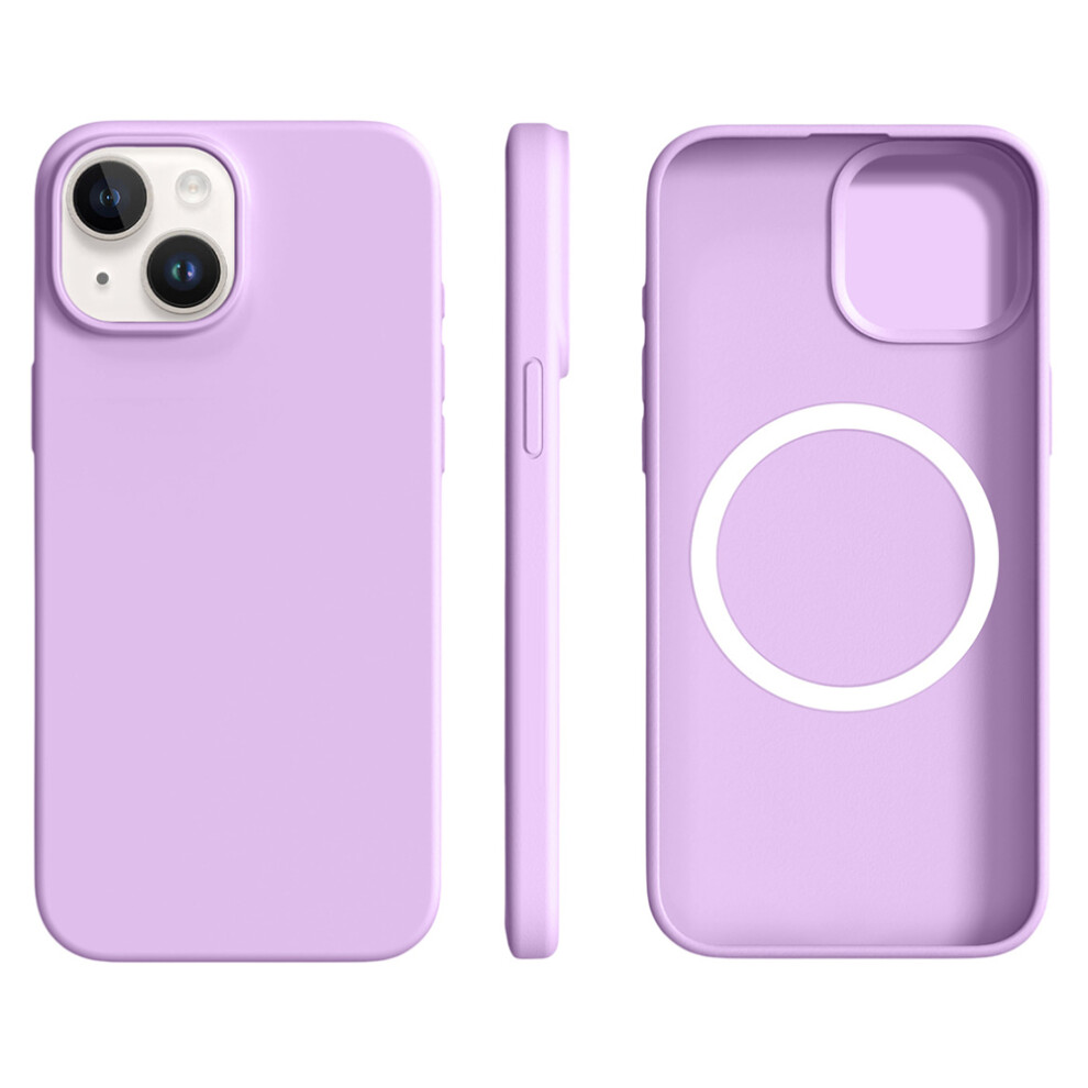 (Iphone 15, Dreamy ) For Iphone 15 Case Compatible With Magsafe Ultra Thin Liquid Silicone+Pc Phone Cover Purple 6914281737996