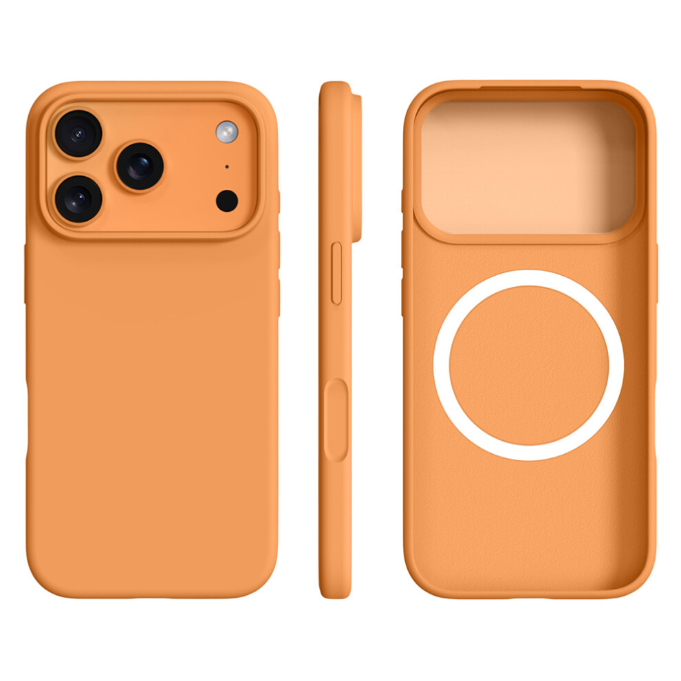 (Iphone 17 Pro, Sunset ) For Iphone 17 Pro Case Compatible With Magsafe Ultra Thin Liquid Silicone+Pc Phone Cover Orange 6914283328949