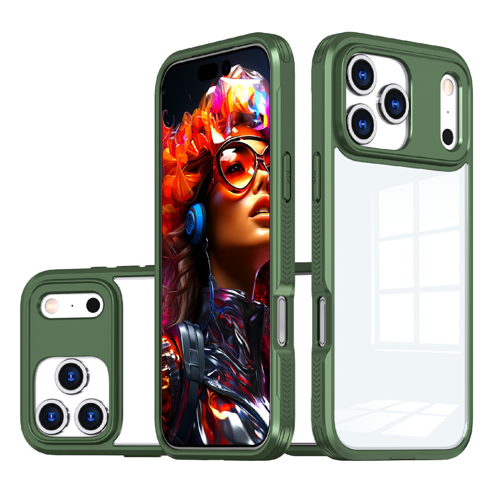 (Iphone 17 Pro, Olive ) For Iphone 17 Pro Case Ultra Slim Tpu Pc Clear Phone Back Cover Green 6914289071115