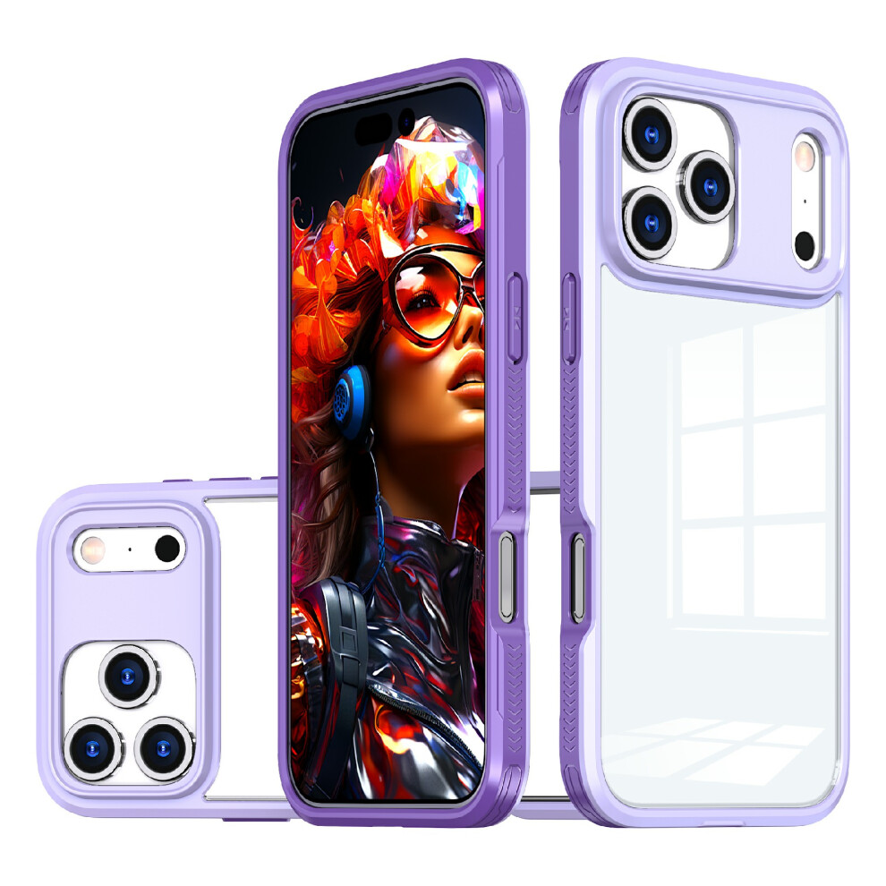 (Iphone 17 Pro Max, ) For Iphone 17 Pro Max Case Ultra Slim Tpu Pc Clear Phone Back Cover Purple 6914287574809