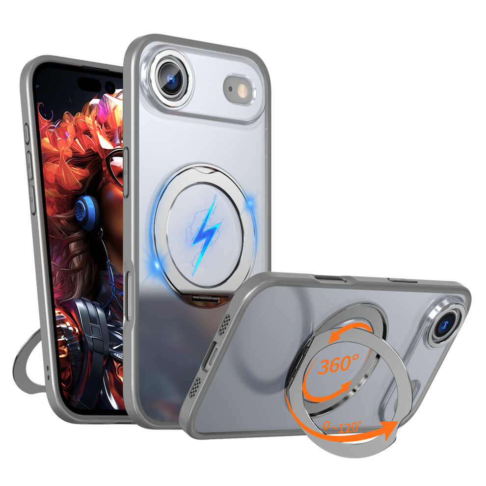 (Iphone Air, Titanium ) For Iphone Air Case Compatible With Magsafe Tpu+Acrylic Kickstand Phone Cover Grey 6914285362972