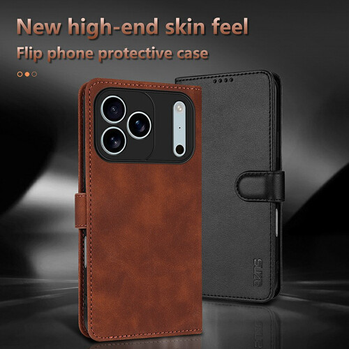 (iPhone 17 Pro Max, Blue) AZNS For iPhone 17 Pro Max Case PU Leather Wallet Phone Cover 2