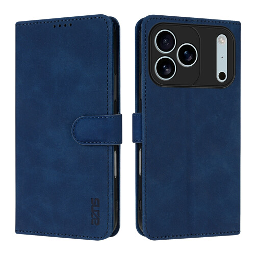(iPhone 17 Pro Max, Blue) AZNS For iPhone 17 Pro Max Case PU Leather Wallet Phone Cover