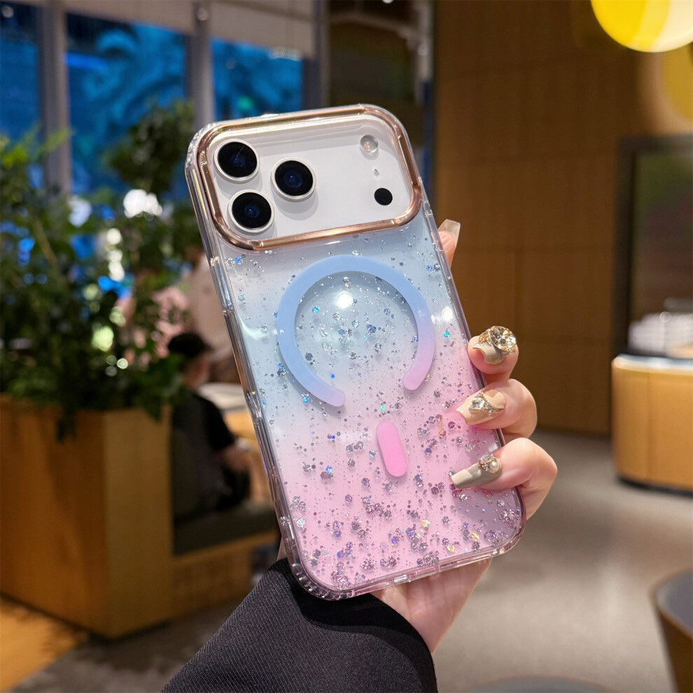 (Iphone 17 Pro, ) For Iphone 17 Pro Case Compatible With Magsafe Imd Bling Glitter Pc+Tpu Back Cover Pink 6914280096087