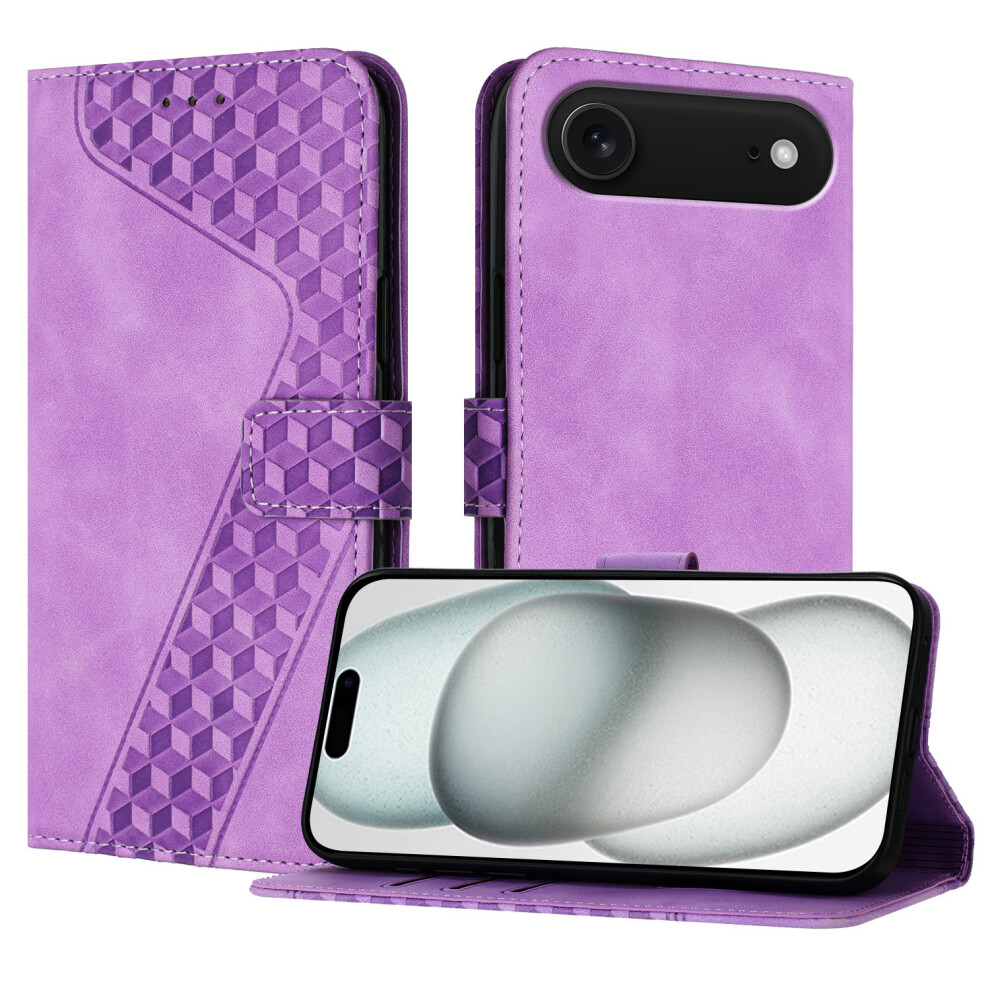 (Iphone Air, ) For Iphone Air Leather Case 7-Shaped Pattern Wallet Stand Shockproof Phone Cover Purple 6914286889713