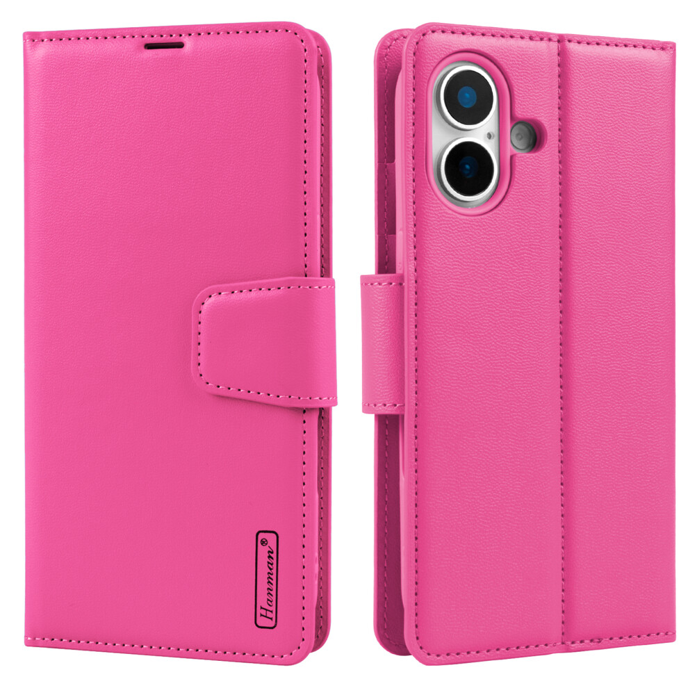 (Iphone 17, Rose) Hanman Mill Series For Iphone 17 Case Wallet Stand Pu Leather Phone Cover 6914287478367