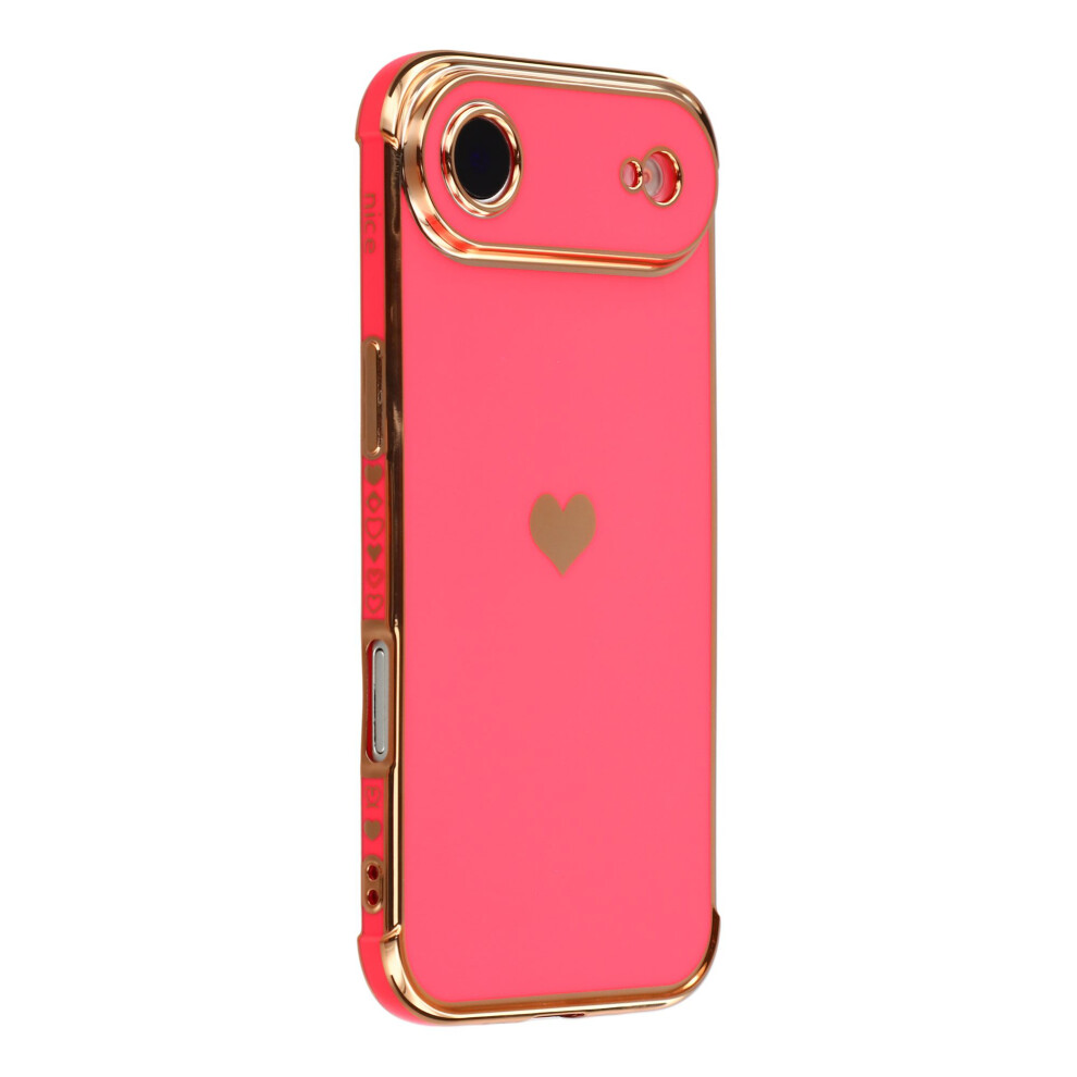 (Iphone Air, Rose) For Iphone Air Case Tpu Phone Back Cover Electroplating Heart Pattern 6914287653085