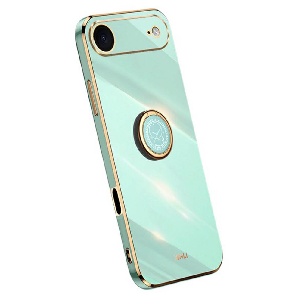 (Iphone Air, Cyan) Xinli For Iphone Air Case Ring Kickstand Electroplating Tpu Phone Cover Blue 6914289714395
