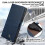 (iPhone 17, Sapphire) For iPhone 17 Case RFID Blocking Wallet Cowhide Texture Leather Phone Cover 5