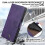 (iPhone 17, Purple) For iPhone 17 Case RFID Blocking Wallet Cowhide Texture Leather Phone Cover 5