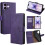 (iPhone 17, Purple) For iPhone 17 Case RFID Blocking Wallet Cowhide Texture Leather Phone Cover 1