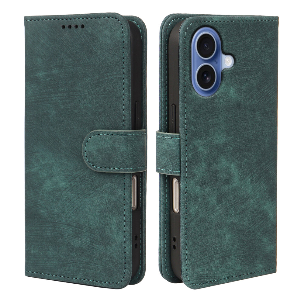 (Iphone 17, ) For Iphone 17 Case Flip Wallet Striped Texture Leather Phone Cover Green 6914289075069