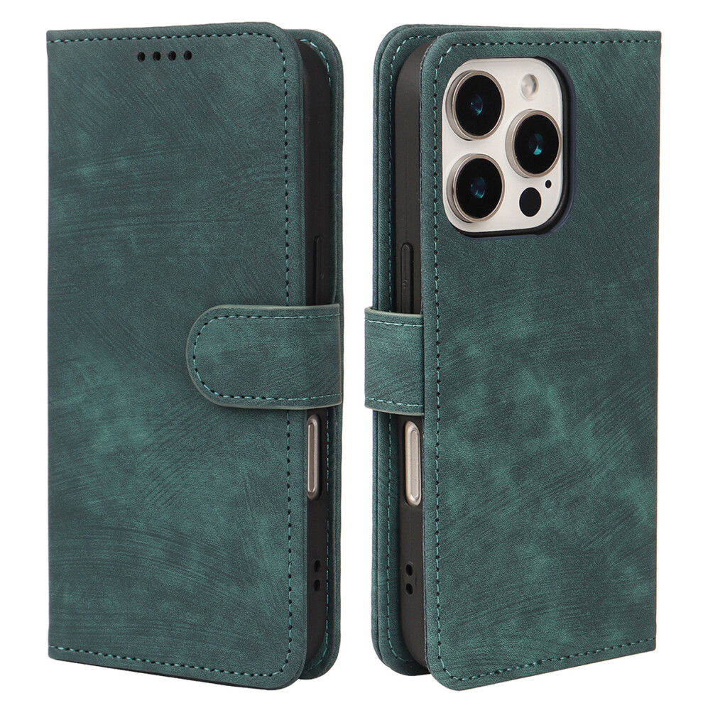 (Iphone 16 Pro Max, ) For Iphone 16 Pro Max Case Flip Wallet Striped Texture Leather Phone Cover Green 6914280129433