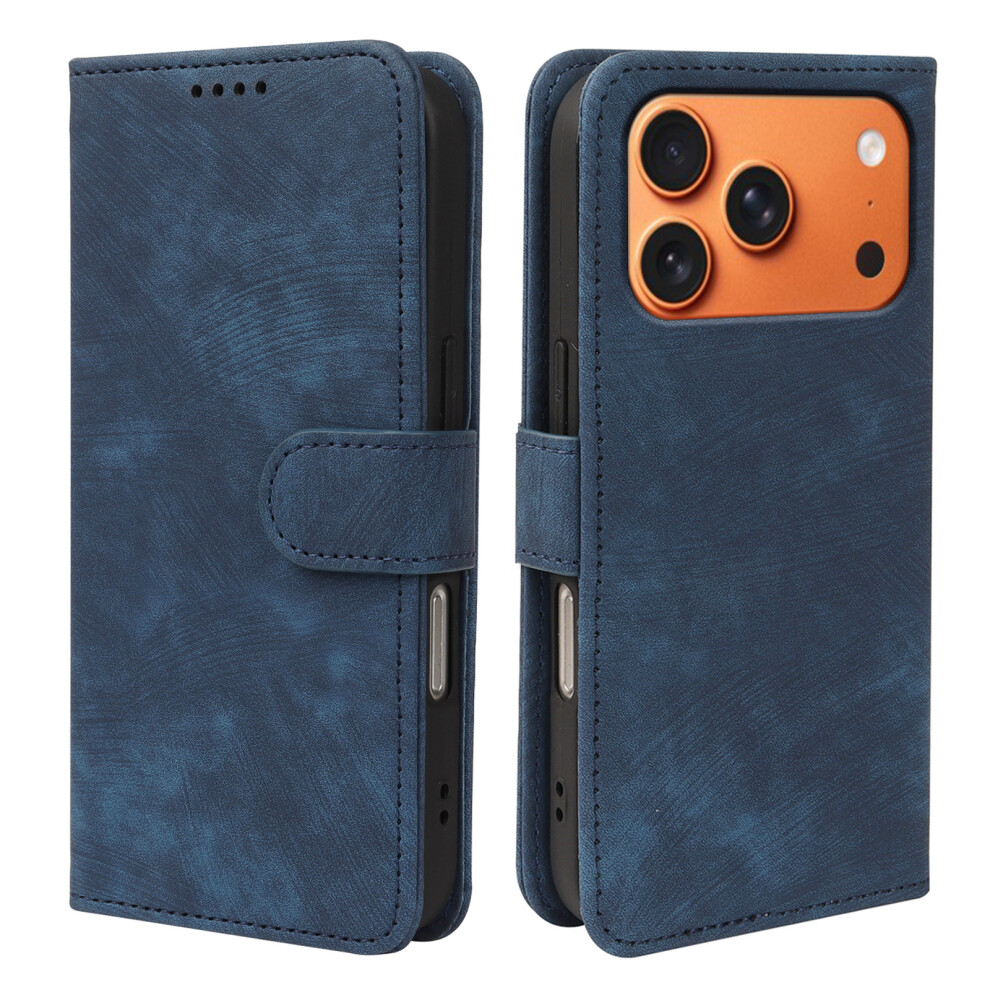 (Iphone 17 Pro, ) For Iphone 17 Pro Case Flip Wallet Striped Texture Leather Phone Cover Blue 6914282471707