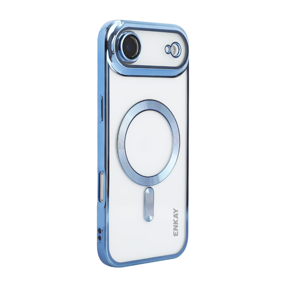 (Iphone Air, ) For Iphone Air Magnetic Clear Case Enkay Hat Prince Shockproof Tpu Phone Cover With Lens Film Blue 6914284695774