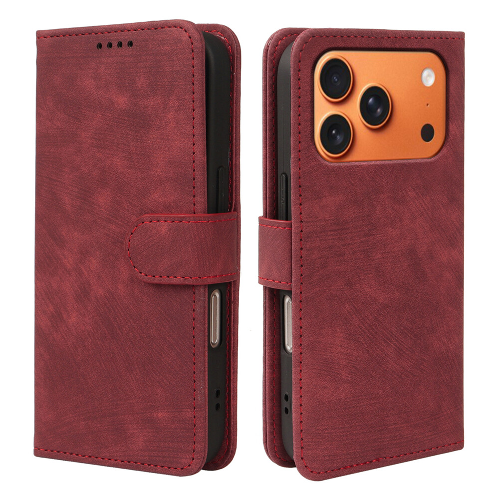 (Iphone 17 Pro Max, ) For Iphone 17 Pro Max Case Flip Wallet Striped Texture Leather Phone Cover Red 6914281716731