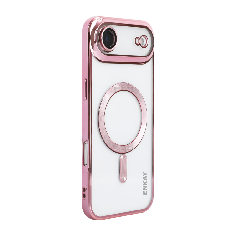 (Iphone Air, ) For Iphone Air Magnetic Clear Case Enkay Hat Prince Shockproof Tpu Phone Cover With Lens Film Pink 6914283591596