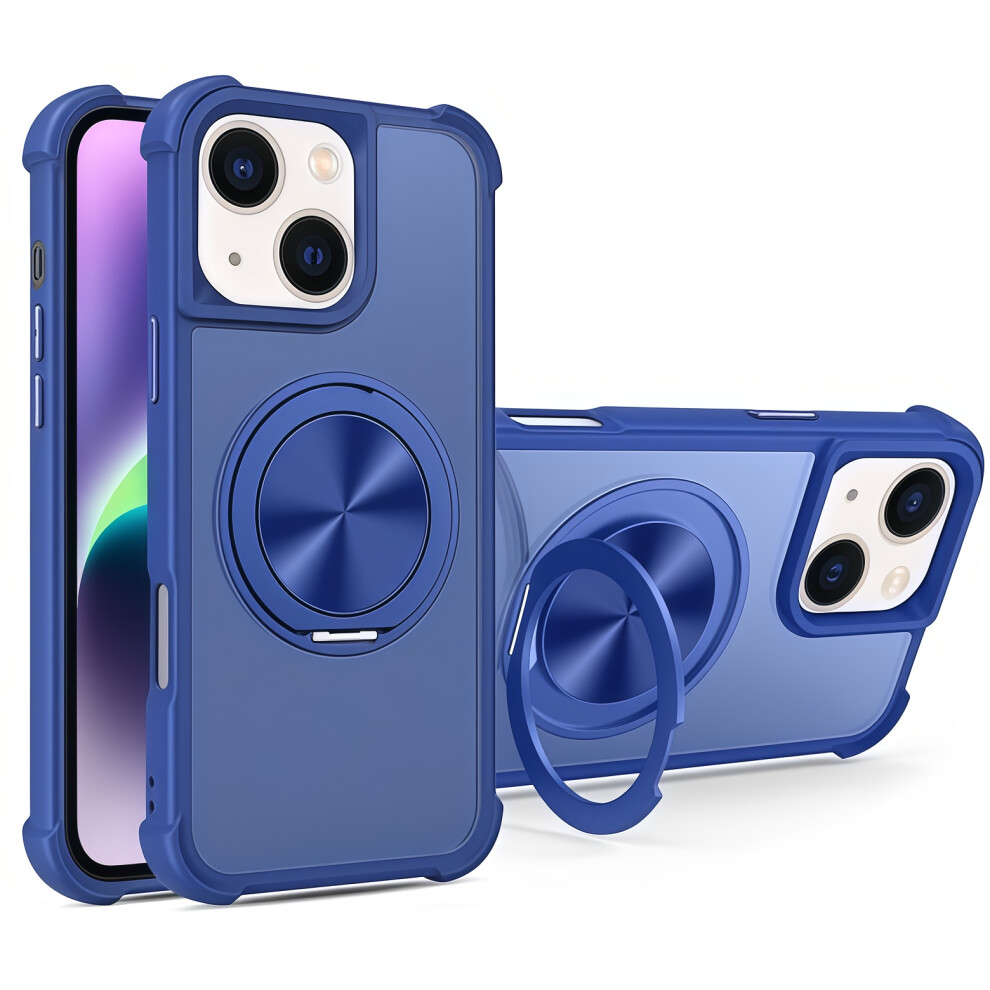 (Iphone 15, ) For Iphone 15 Case Compatible With Magsafe Cd Vein Kickstand Tpu+Pc Phone Cover Blue 6914284739980