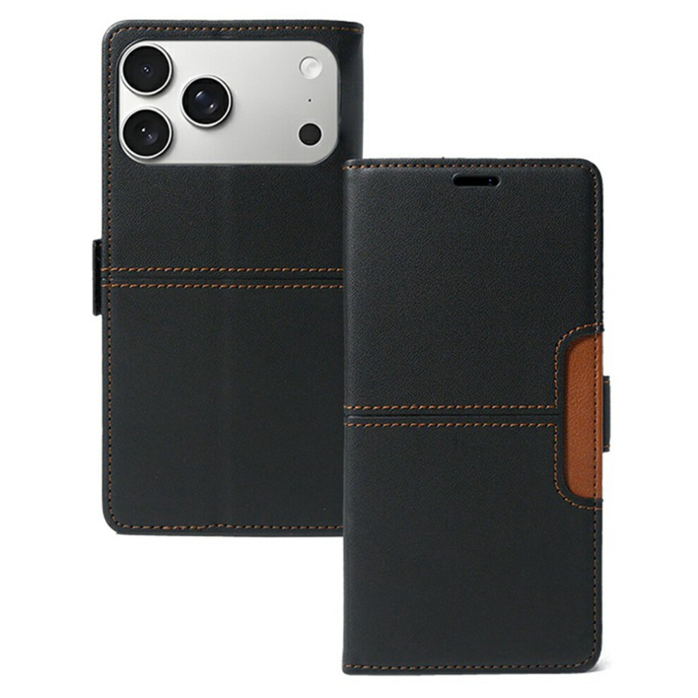 (Iphone 17 Pro, ) For Iphone 17 Pro Case Wallet Stand Magnetic Closure Flip Leather Phone Cover Black 6914289188103