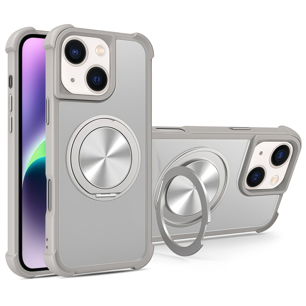 (Iphone 15, ) For Iphone 15 Case Compatible With Magsafe Cd Vein Kickstand Tpu+Pc Phone Cover Grey 6914283103775