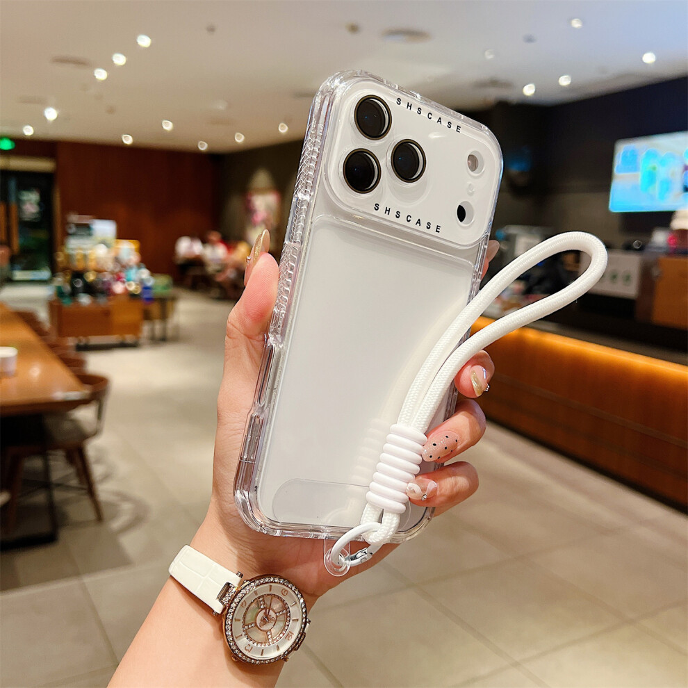 (Iphone 17 Pro Max, ) For Iphone 17 Pro Max Case Clear Colorful Frame Drop-Proof Tpu+Pc Phone Back Cover With Lens Film/Strap White 6914285677281
