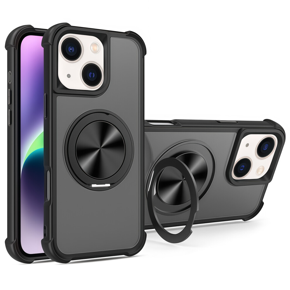 (Iphone 14, ) For Iphone 14/13 Case Compatible With Magsafe Cd Vein Kickstand Tpu+Pc Phone Cover Black 6914283744336