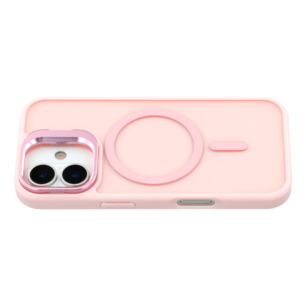 (Iphone 16, ) For Iphone 16 Case Compatible With Magsafe Lens Kickstand Tpu+Pc Matte Phone Cover Pink 6914289313383