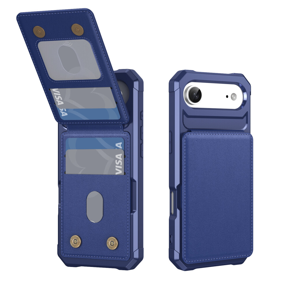 (Iphone Air, Dark ) For Iphone Air Case With Card Slot Kickstand Pu Leather+Tpu Phone Cover Blue 6914285965340