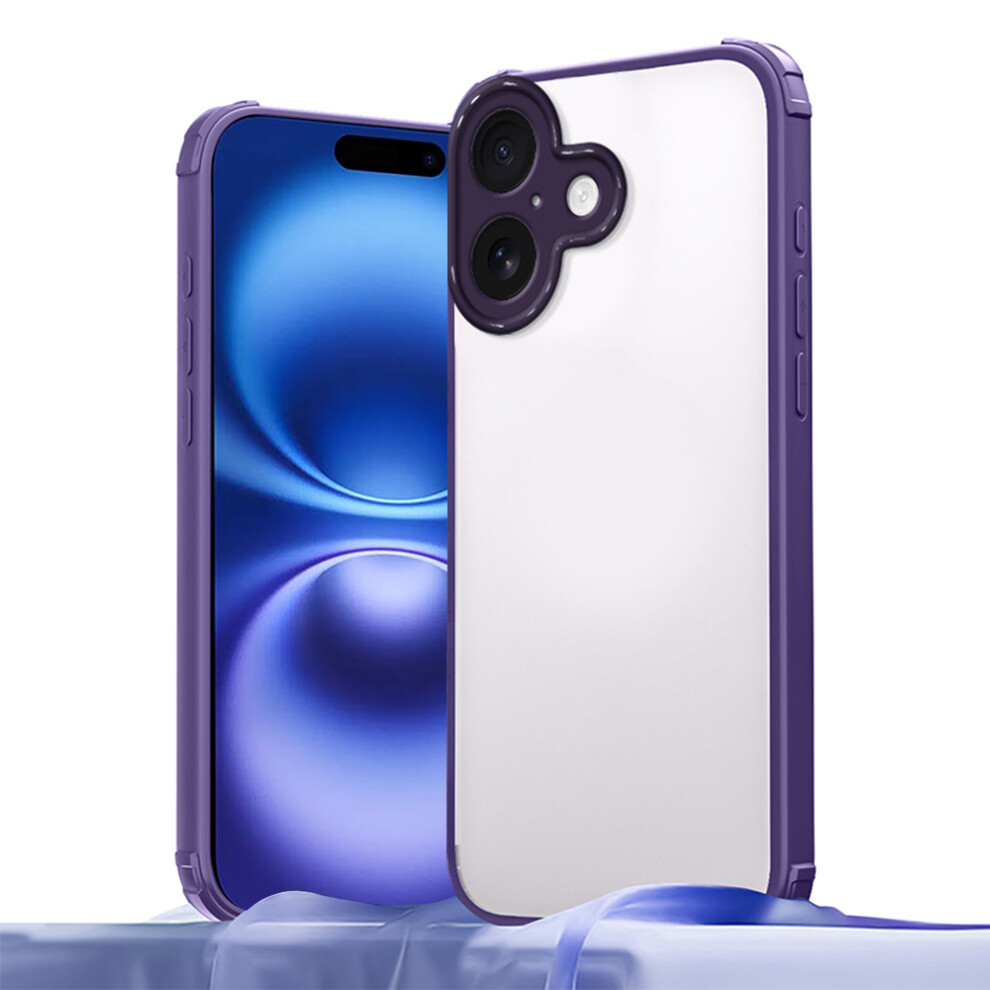 (Iphone 16, ) For Iphone 16 Case Reinforced Corner Shockproof Tpu+Acrylic Phone Cover Purple 6914289928310