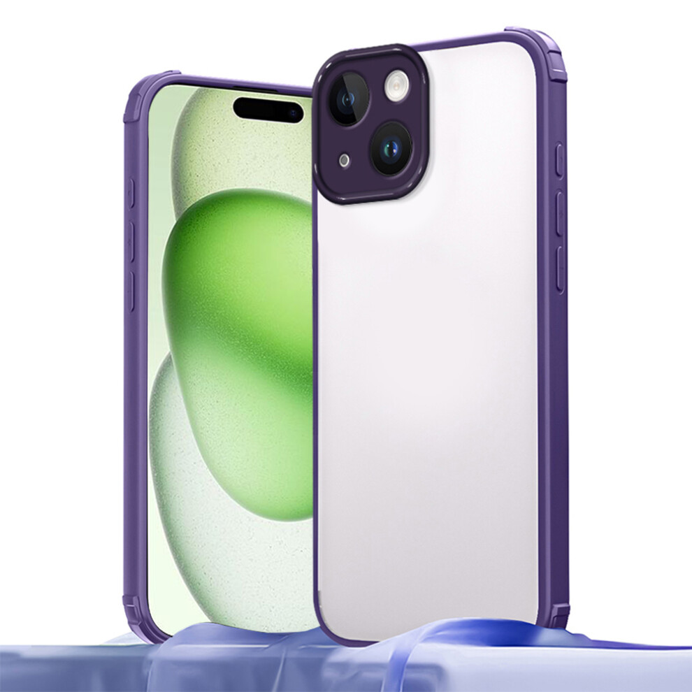 (Iphone 15, ) For Iphone 15 Case Reinforced Corner Shockproof Tpu+Acrylic Phone Cover Purple 6914284944827