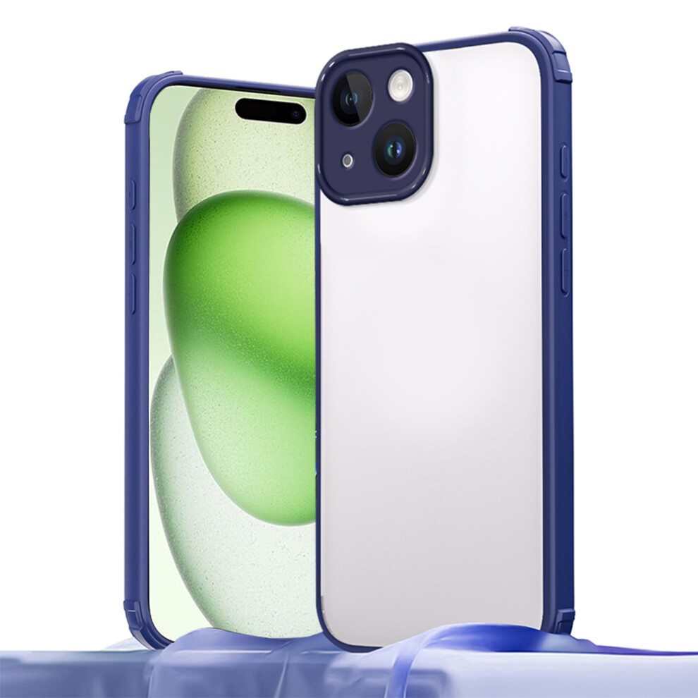 (Iphone 15, ) For Iphone 15 Case Reinforced Corner Shockproof Tpu+Acrylic Phone Cover Blue 6914284123581