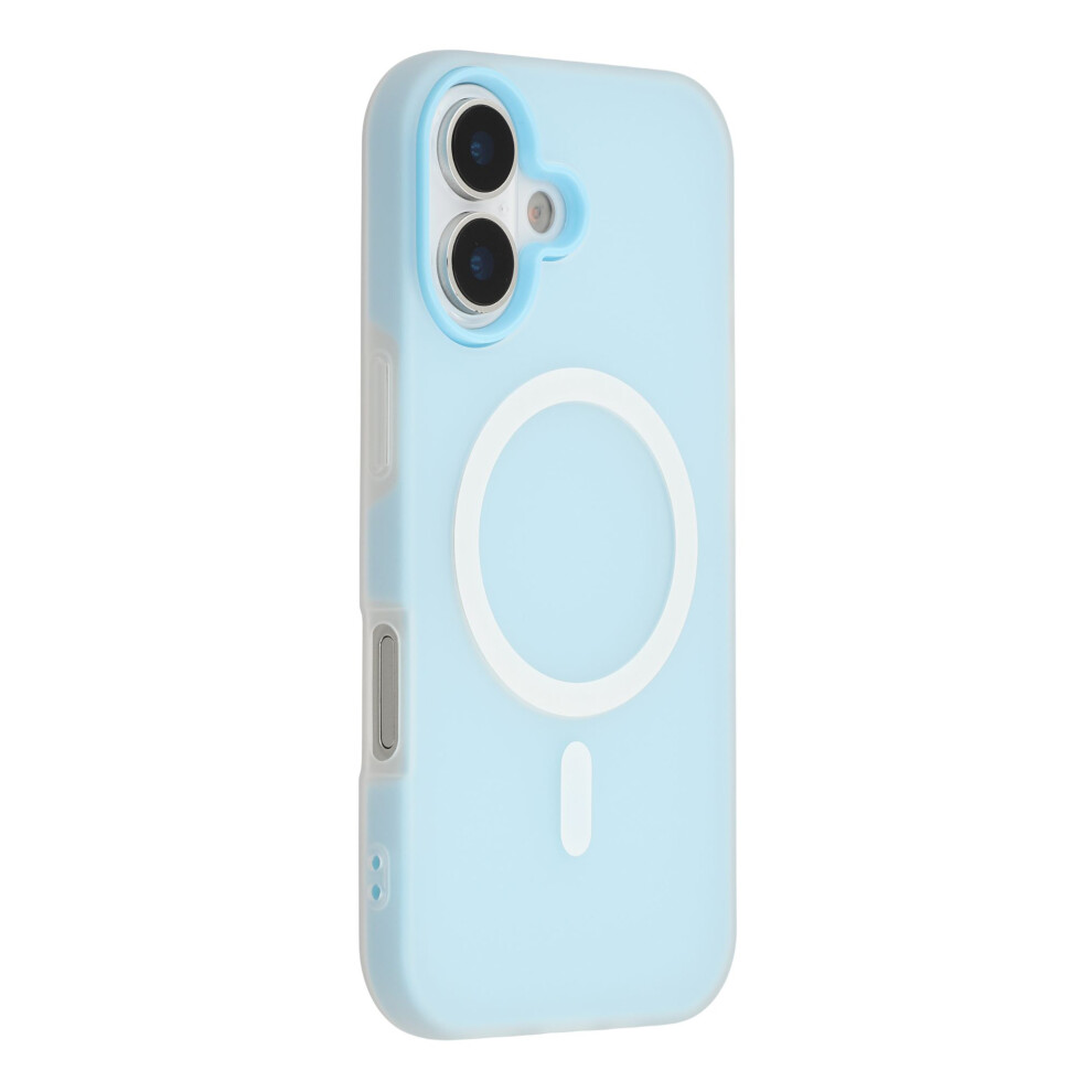 (Iphone 17, ) For Iphone 17 Case Compatible With Magsafe Pc+Tpu Frosted Phone Cover Blue 6914282610502