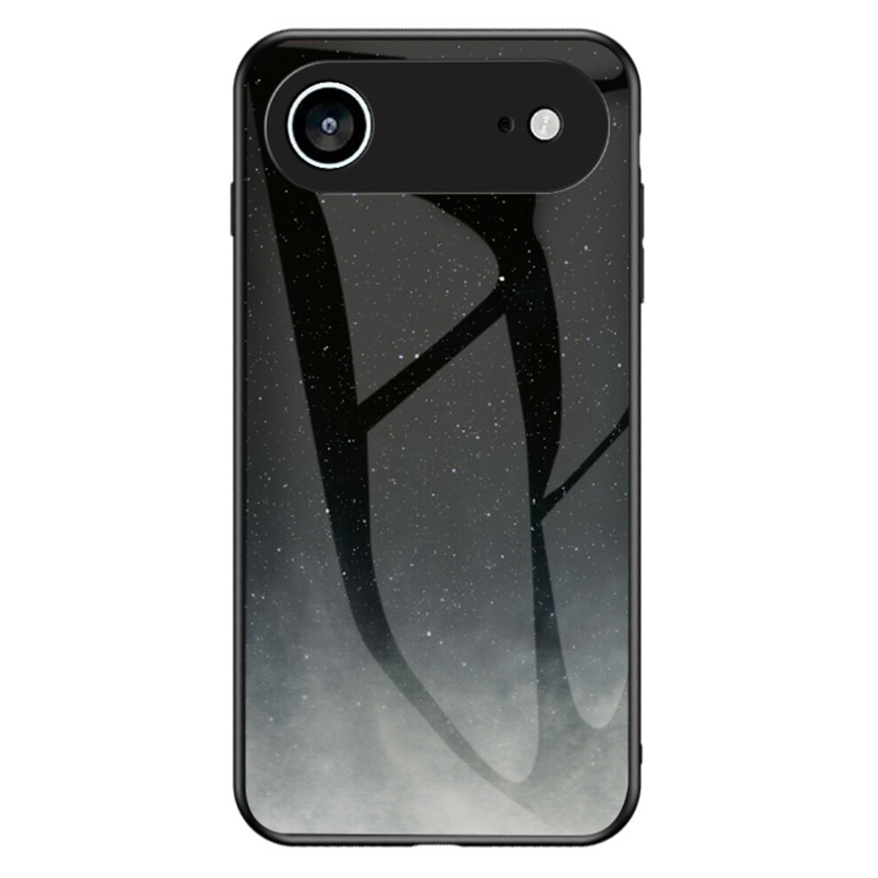 (Iphone Air, Starry Crescent Moon) For Iphone Air Case Starry Sky Pattern Tempered Glass Phone Cover 6914289710144
