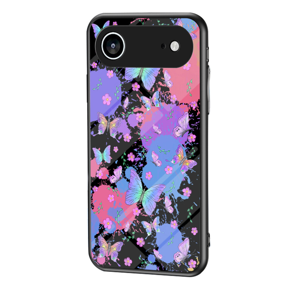 (Iphone Air, Brilliant Butterfly) For Iphone Air Case Butterfly Pattern Tpu+Tempered Glass Protective Phone Cover 6914287139633