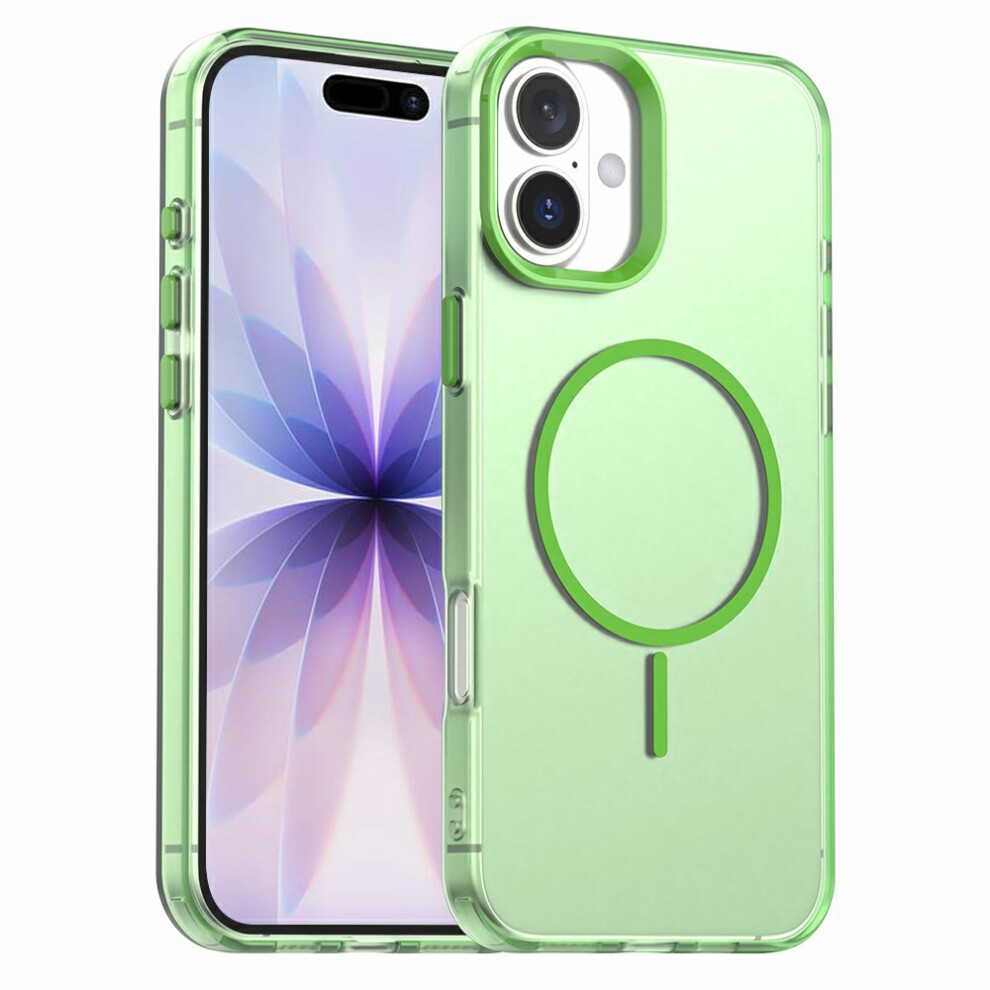 (Iphone 17, ) For Iphone 17 Case Candy Color Pc+Tpu+Pet Phone Cover Compatible With Magsafe Green 6914289884098