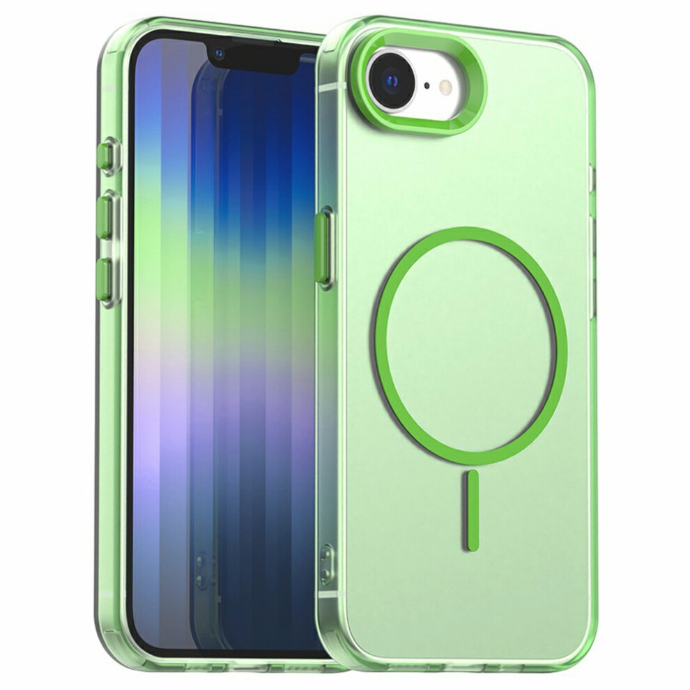 (Iphone 16E, ) For Iphone 16E Case Candy Color Pc+Tpu+Pet Phone Cover Compatible With Magsafe Green 6914281431108
