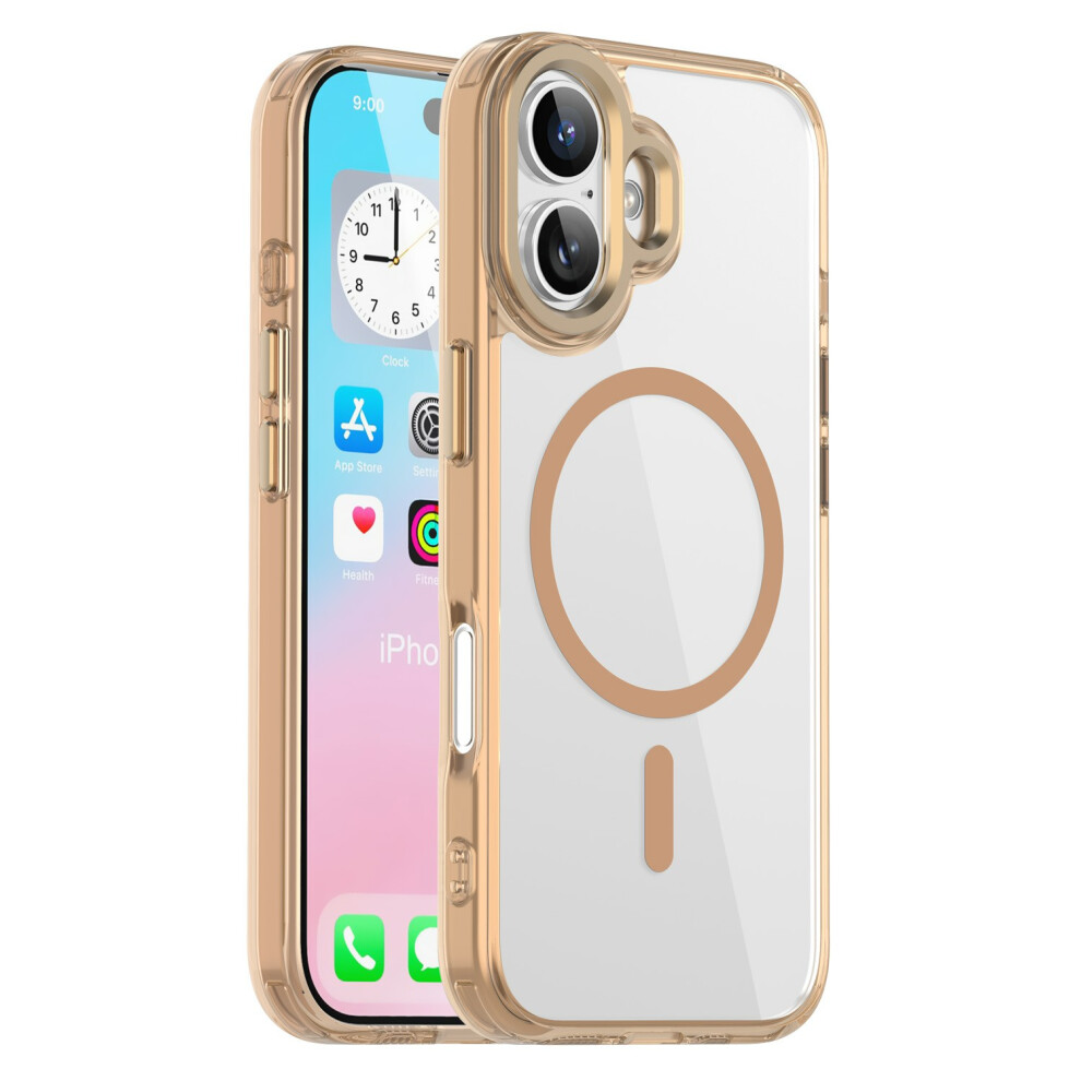 (Iphone 17, Desert ) For Iphone 17 Case Compatible With Magsafe Tpu+Pc Transparent Phone Cover Gold 6914285015649