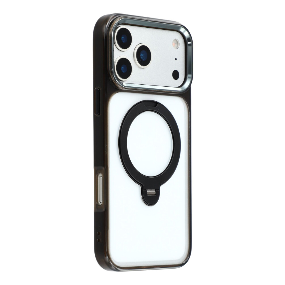 (Iphone 17 Pro, Transparent ) Jaucase For Iphone 17 Pro Case Rotating Kickstand Tpu+Pc Clear Phone Back Cover Black 6914284418533