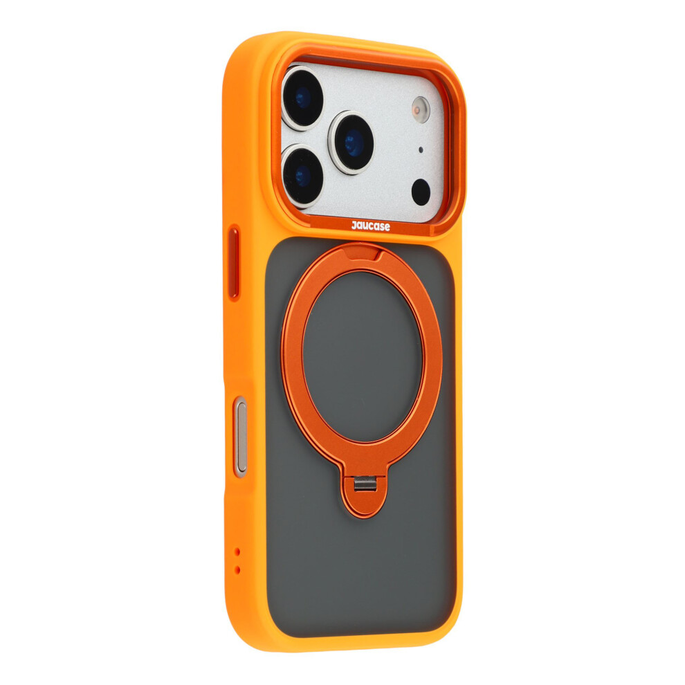 (Iphone 17 Pro Max, Translucent ) Jaucase For Iphone 17 Pro Max Case Rotating Kickstand Skin-Touch Matte Pc+Tpu Phone Cover Orange 6914289056686