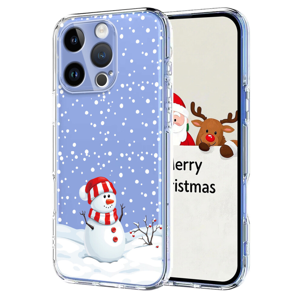(Iphone 14 Pro, Christmas Snowman) For Iphone 14 Pro Case Christmas Themed Pattern Printing Tpu Phone Back Cover 6914281954492