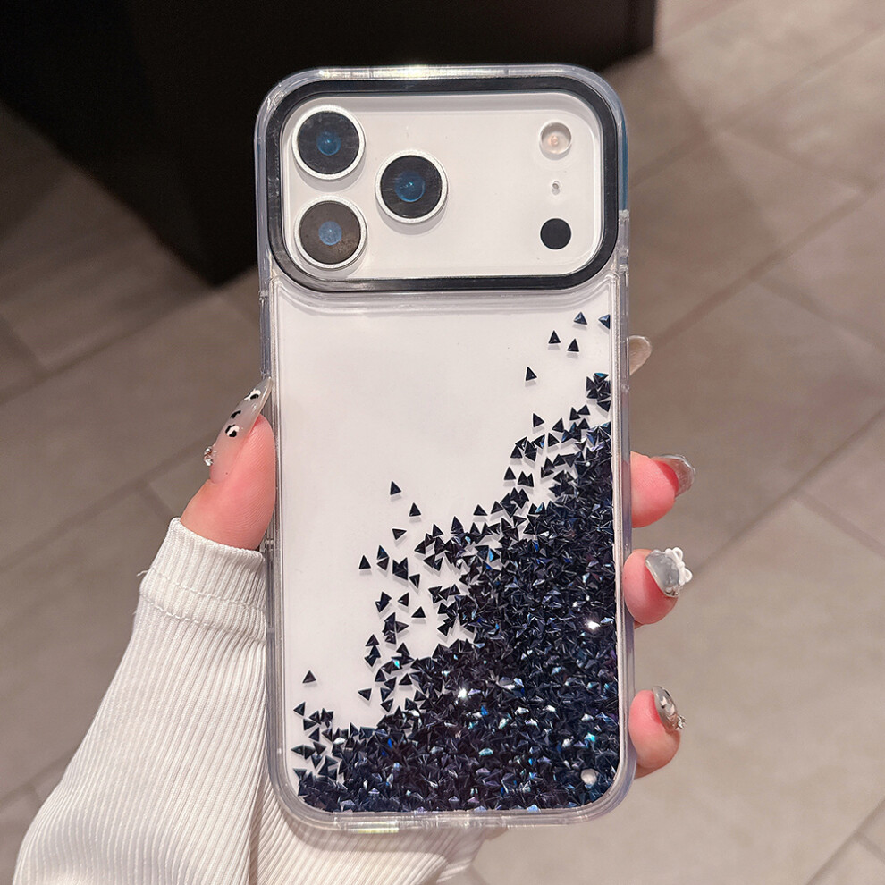 (Iphone 17 Pro Max, ) For Iphone 17 Pro Max Case Bling Rhinestone Quicksand Tpu+Pc Protective Cover Black 6914286110138