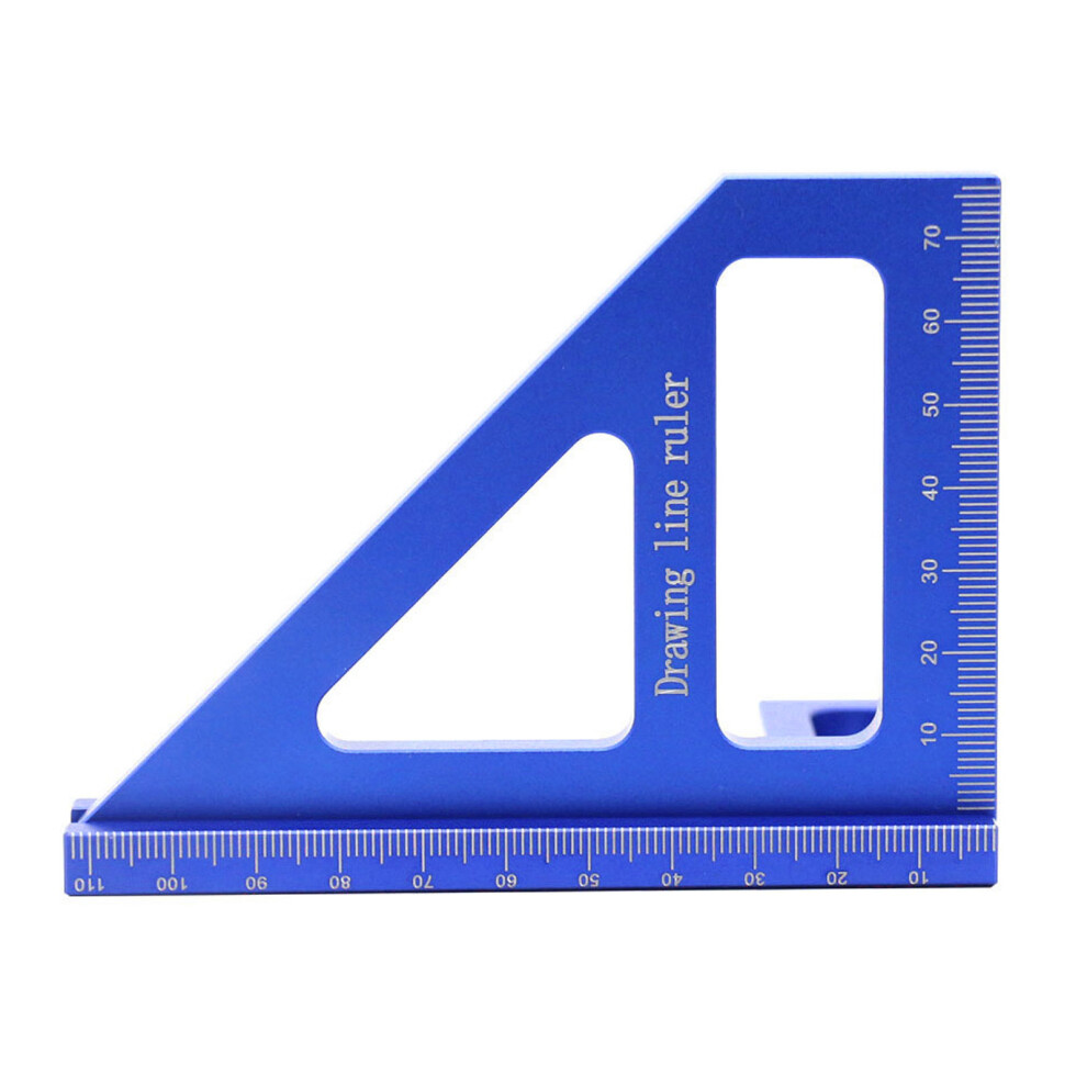 Woodworking Square Protractor 45/90 Aluminum Triangular Ruler For Engineers & Carpenters Blue 9491347279111
