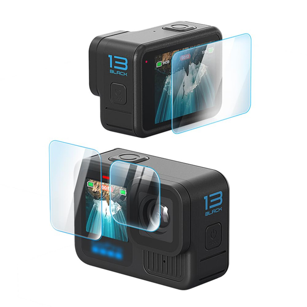 Screen Protector For Gopro Hero 13 - 1/2 Pack Ultra Clear Tempered Glass Front & Lens Protector, 1 Piece Compatible Accessory 6447073504372