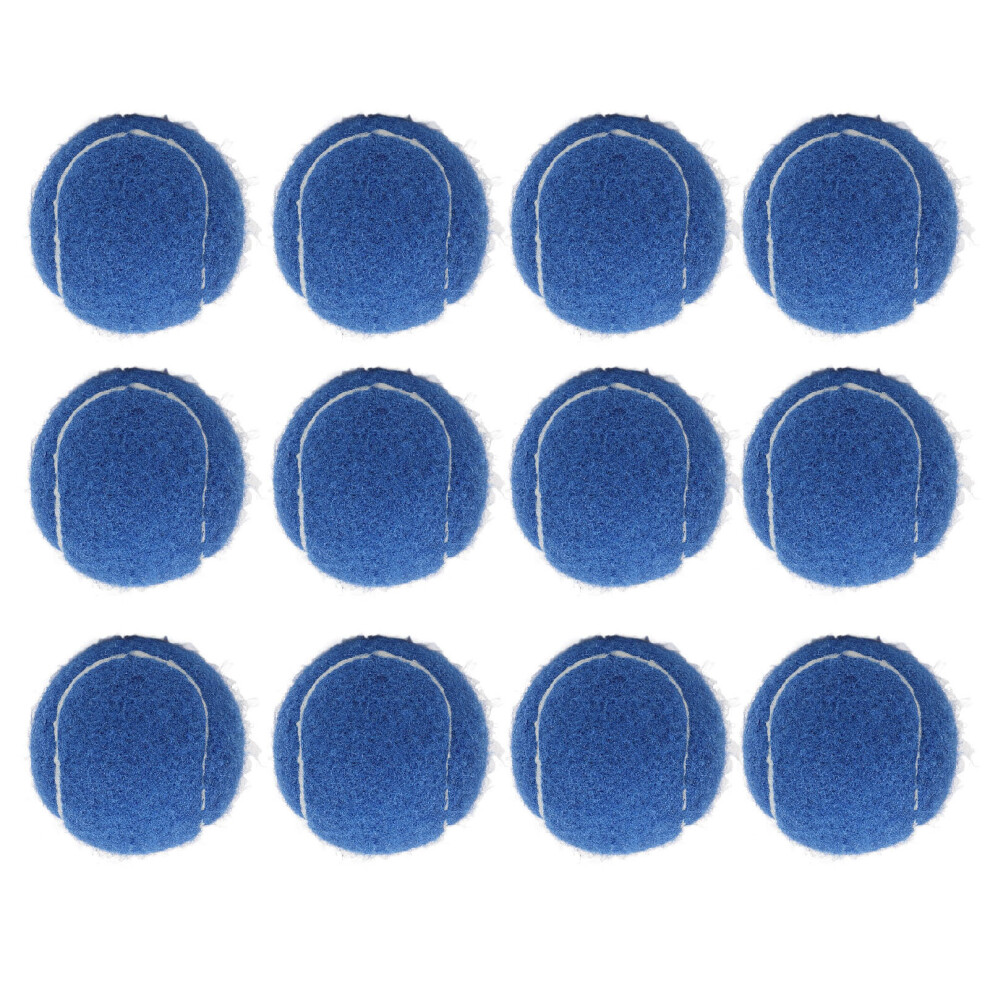 12 Pack Blue Rubber Felt Tennis Balls for Training & Practice with Storage Bag-image-OPC-PKCYSR2-NEW