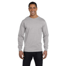 Hanes T-shirt a maniche lunghe ComfortSoft Heavyweight da uomo Light Steel S US
